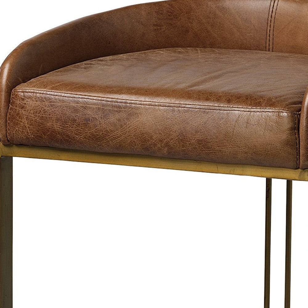 32" Modern Leather Low Back Bar Chair