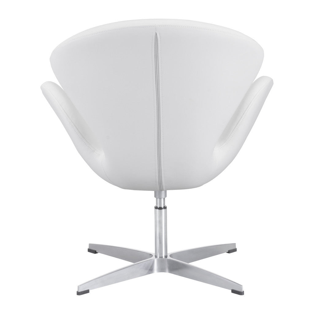 28" White Scoop Swivel Chair