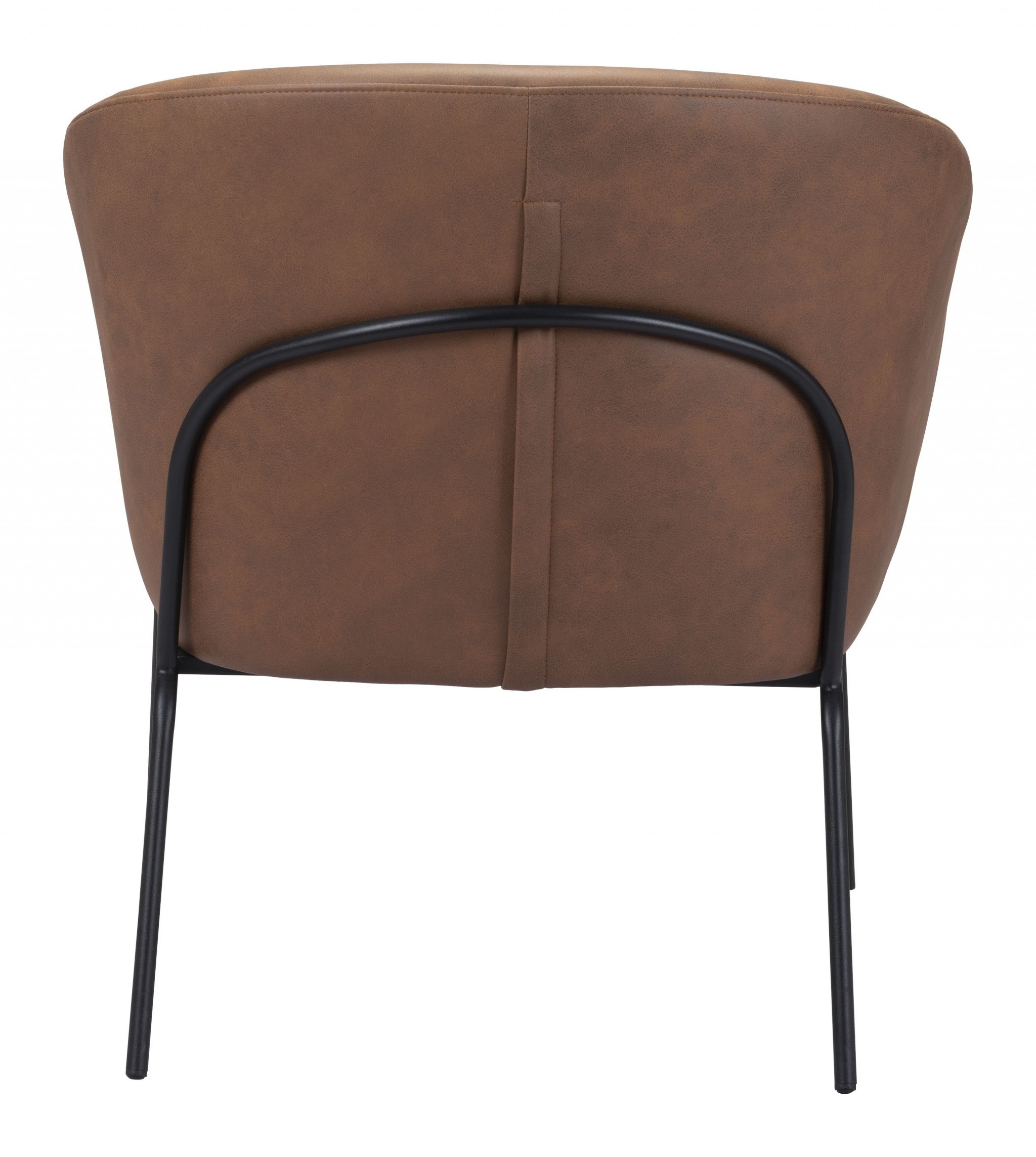 28" Modern Faux Leather Barrel Chair