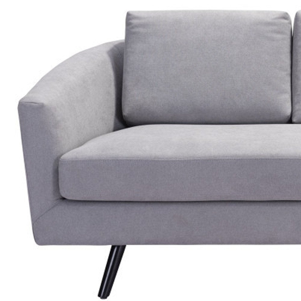 79" Gray Curved Mid-Century Sofa