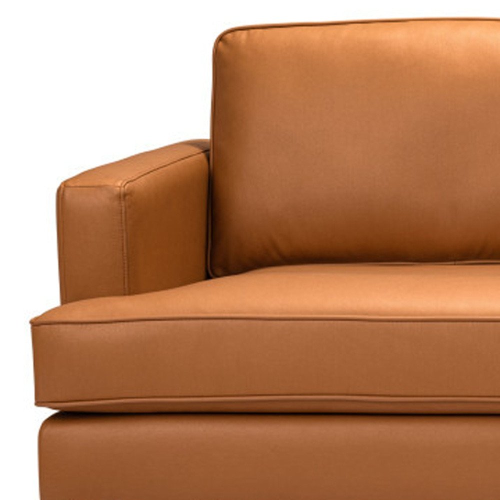 72" Brown Mid-Century Track Arm Loveseat