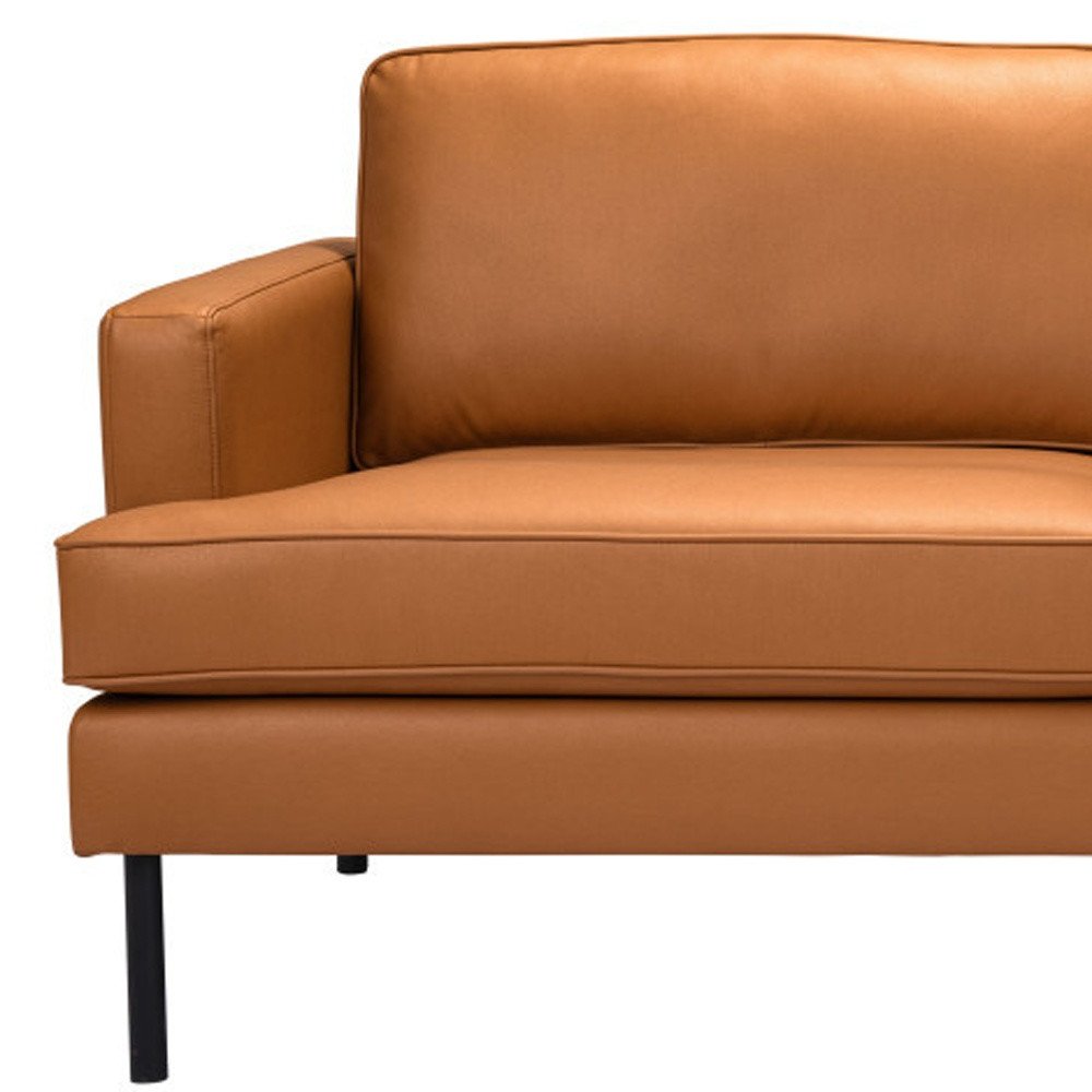 72" Brown Mid-Century Track Arm Loveseat