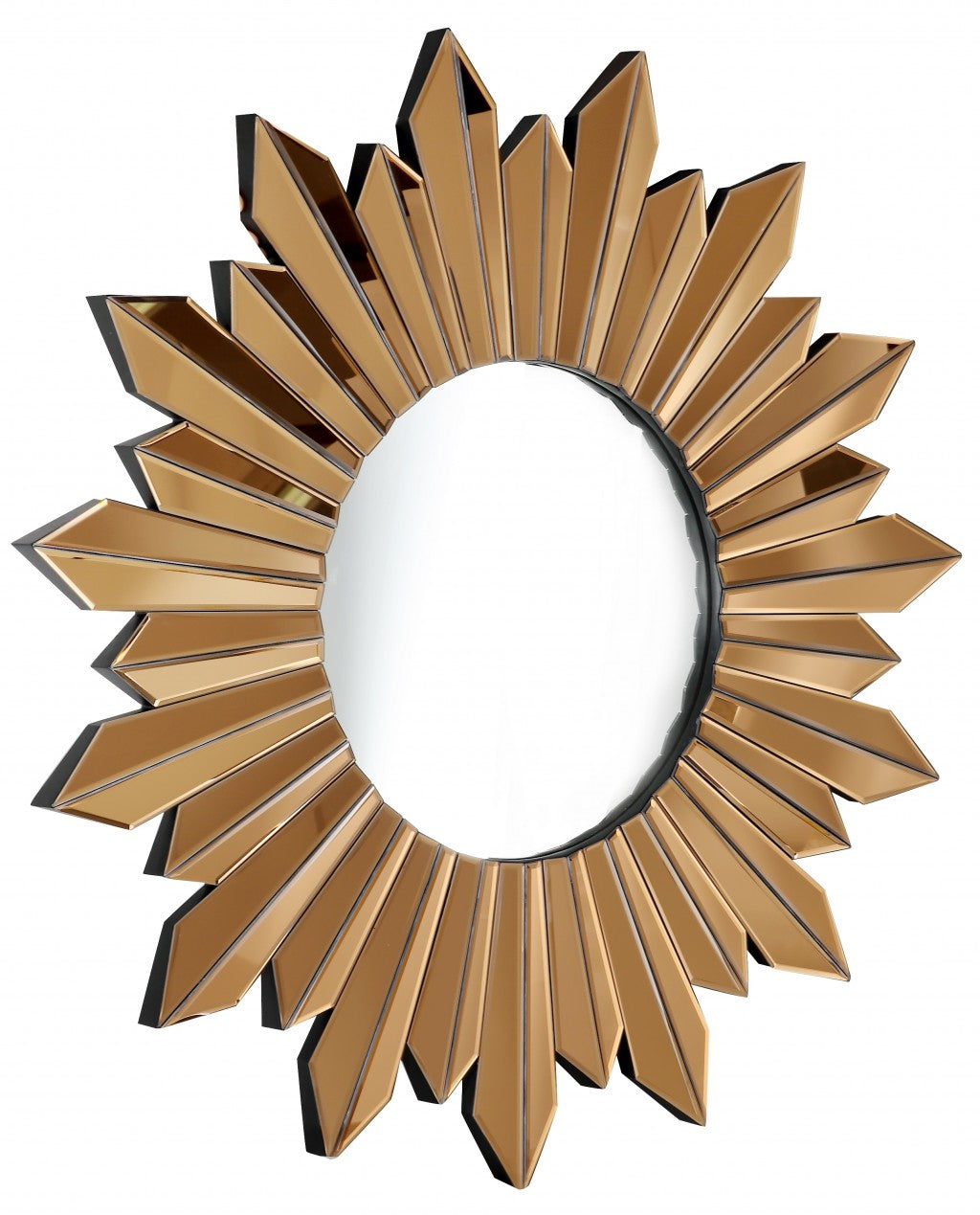 39" Gold Deco Sunburst Metal Accent Mirror