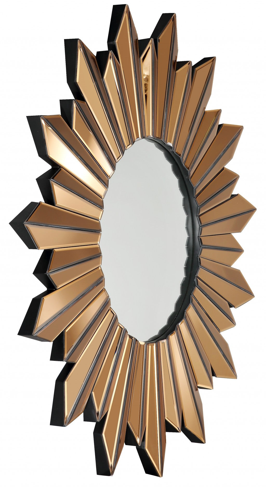 39" Gold Deco Sunburst Metal Accent Mirror