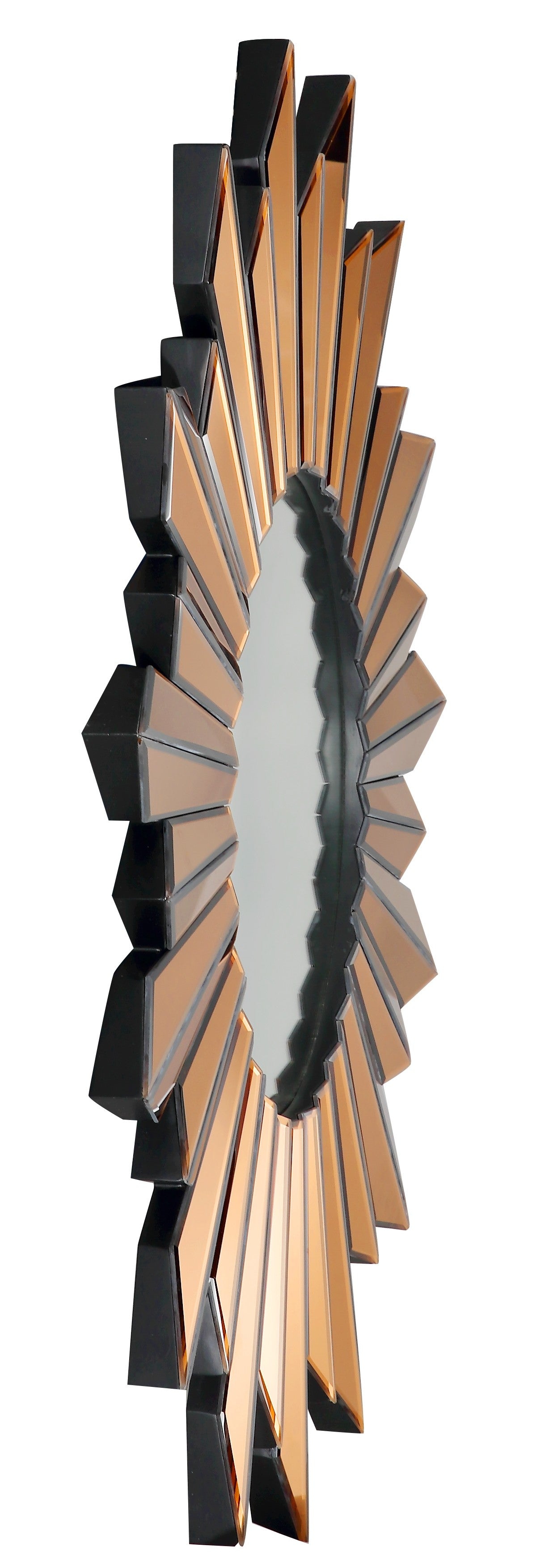 39" Gold Deco Sunburst Metal Accent Mirror