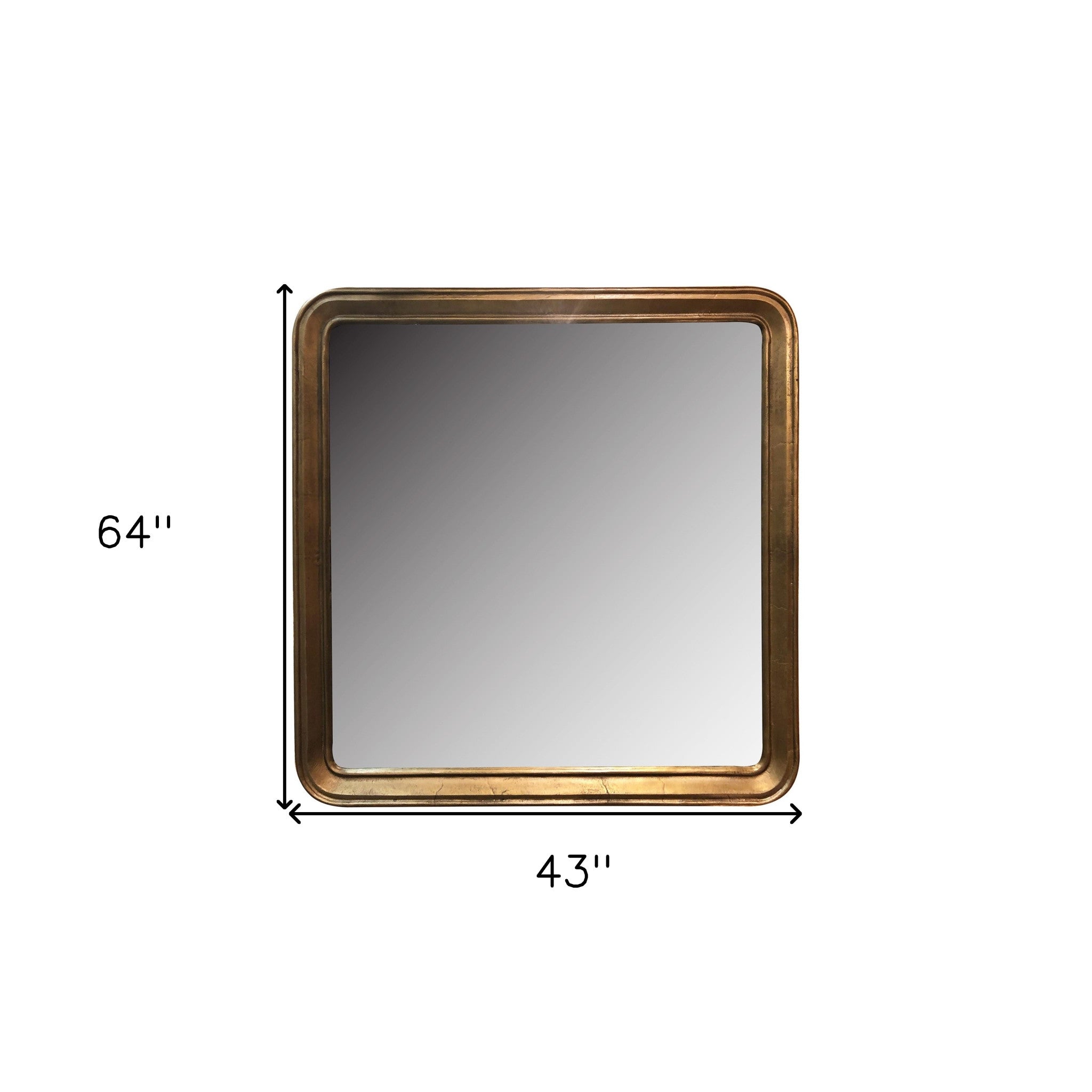 64" Gold Rectangle Framed Accent Mirror