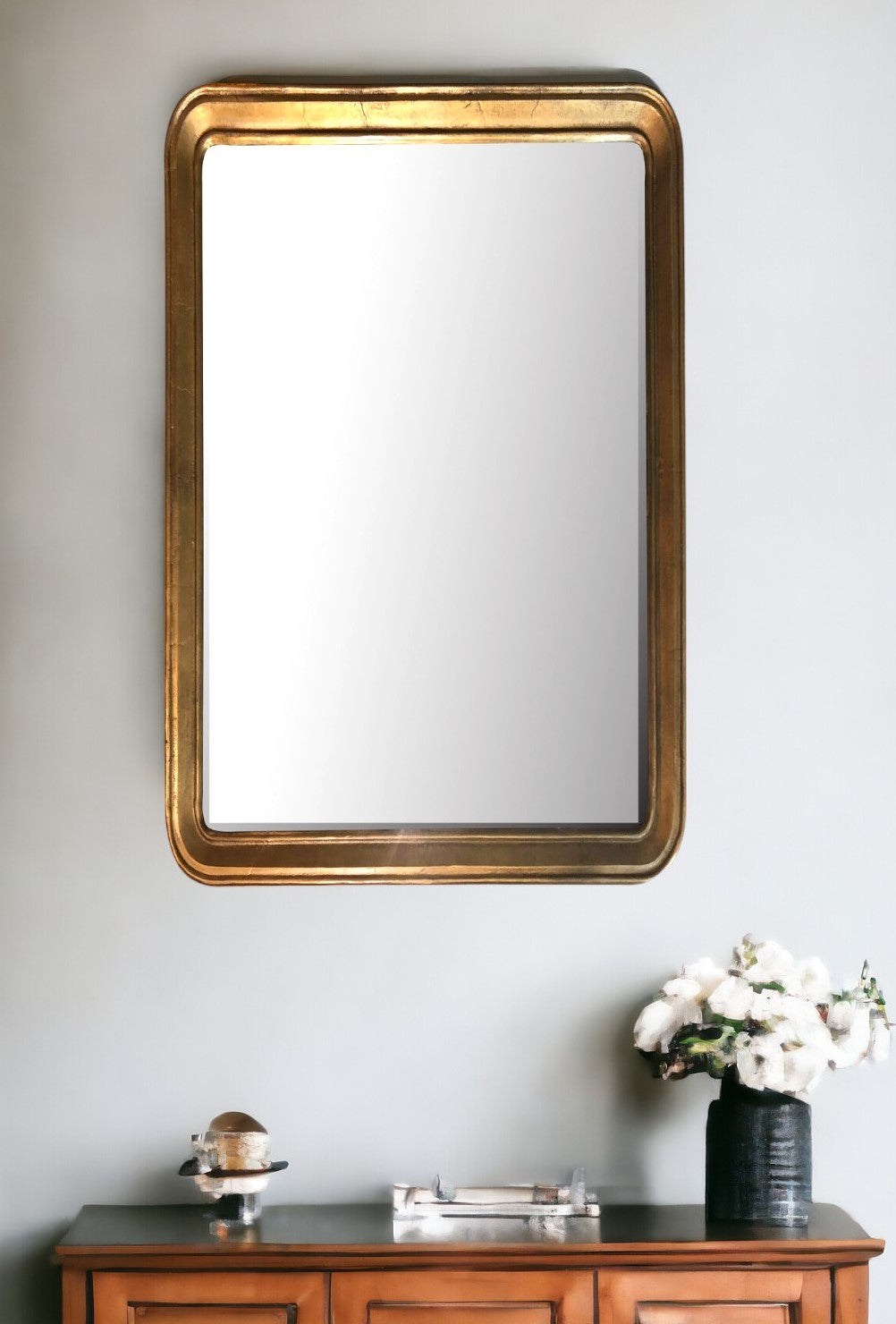 64" Gold Rectangle Framed Accent Mirror