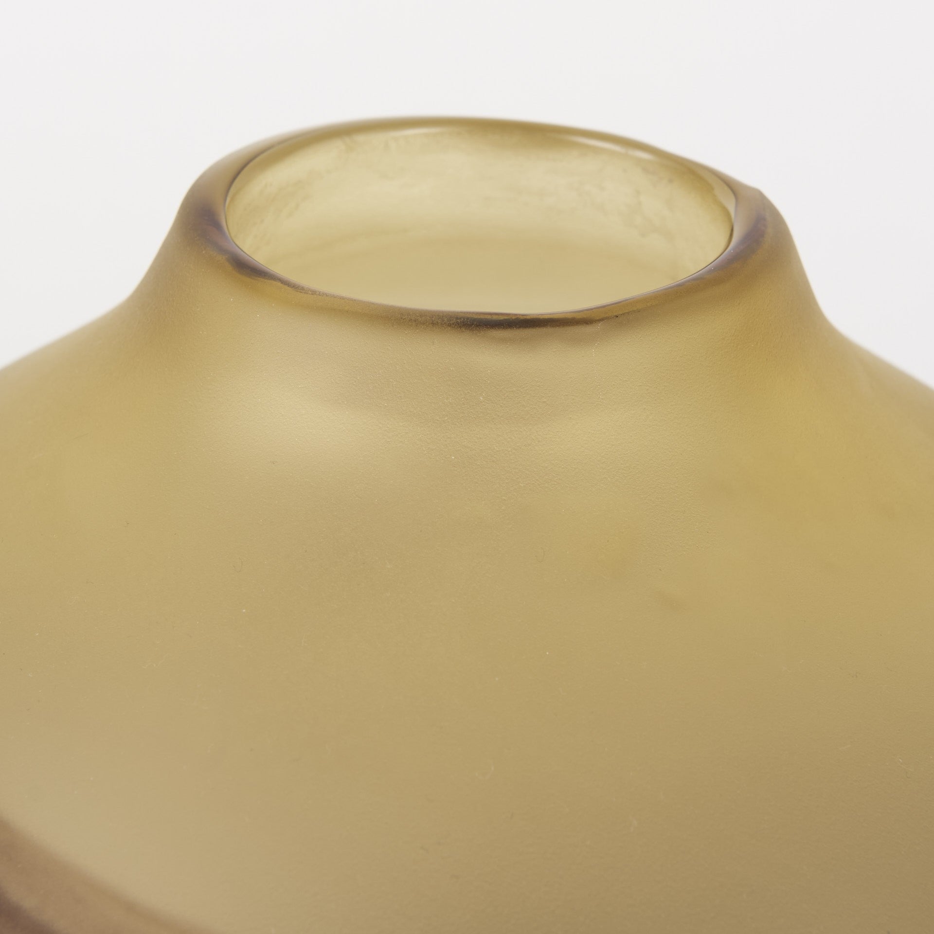 8" Brown and Beige Sandy Glass Round Vase