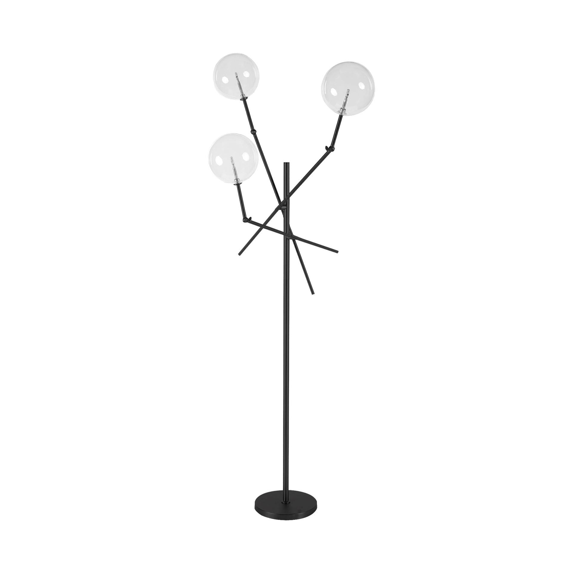 84" Black Black Tri-Bulb Adjustable Floor Lamp