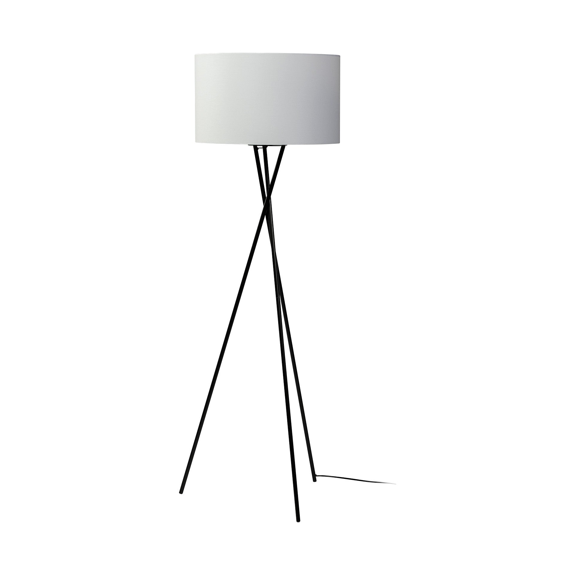 66" Black Metal Tripod Floor Lamp