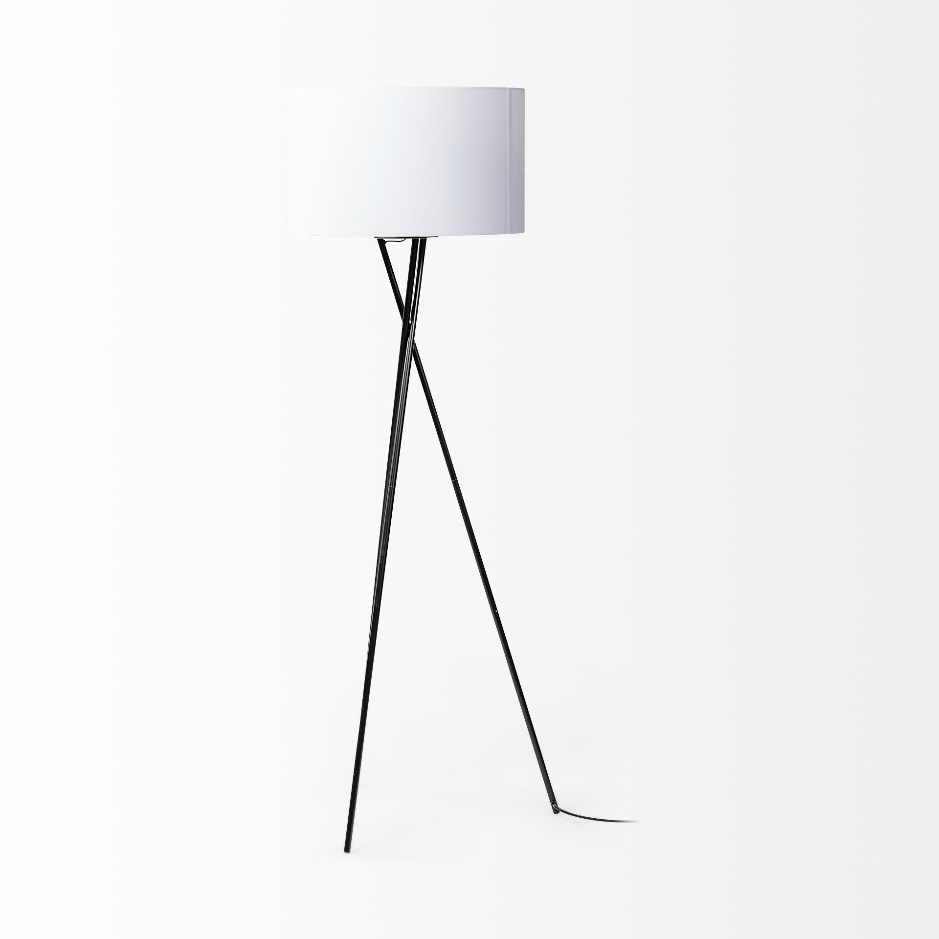 66" Black Metal Tripod Floor Lamp