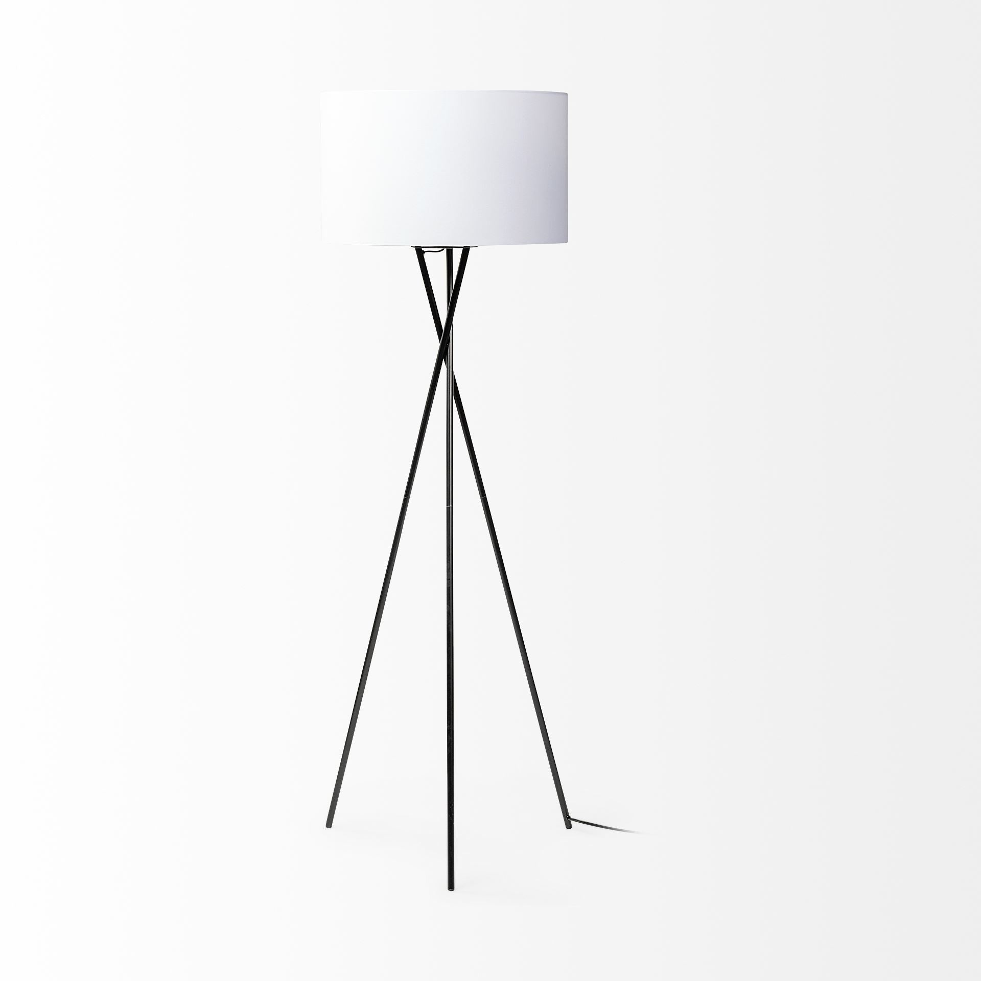 66" Black Metal Tripod Floor Lamp