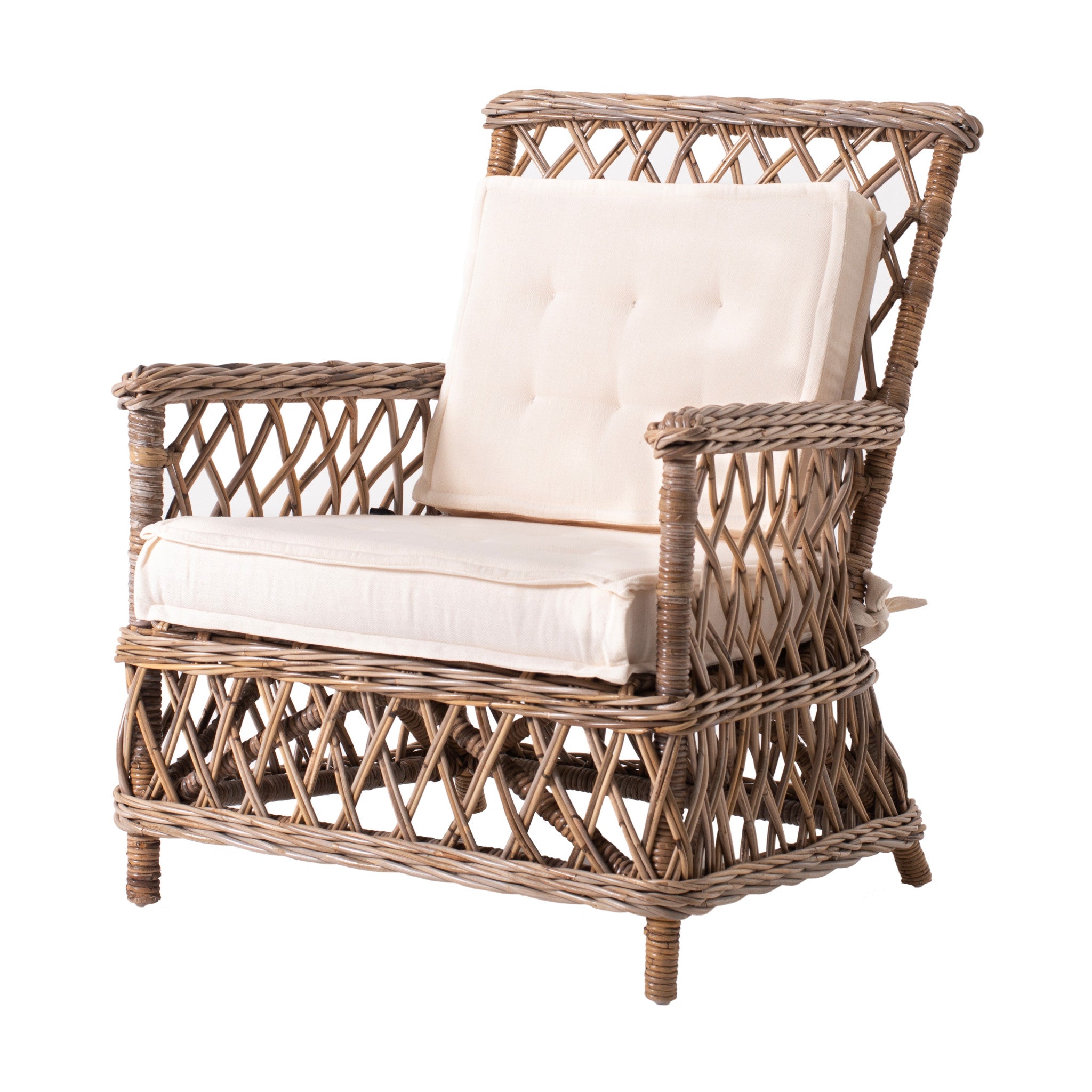 30" Set of Two Wicker Dining ArmChairs