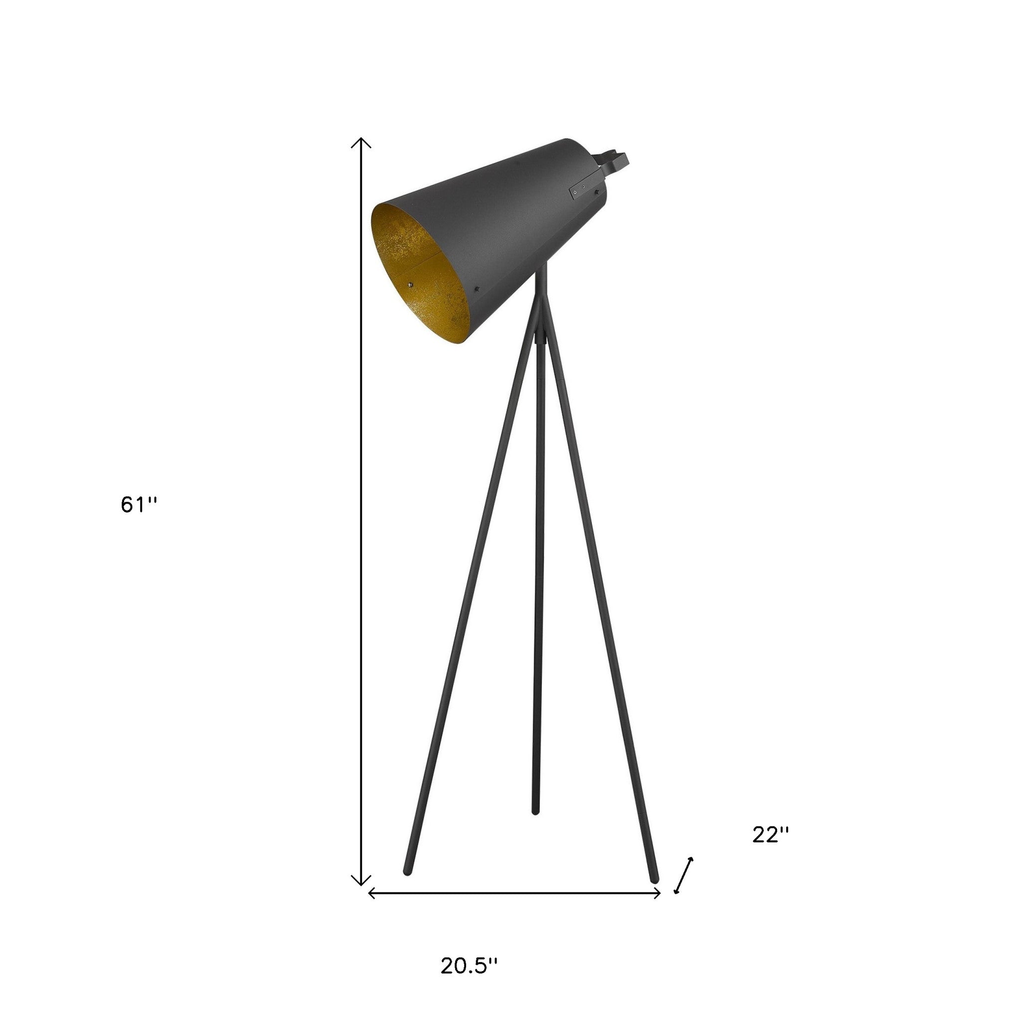 61" Matte Gray Cone Lamp