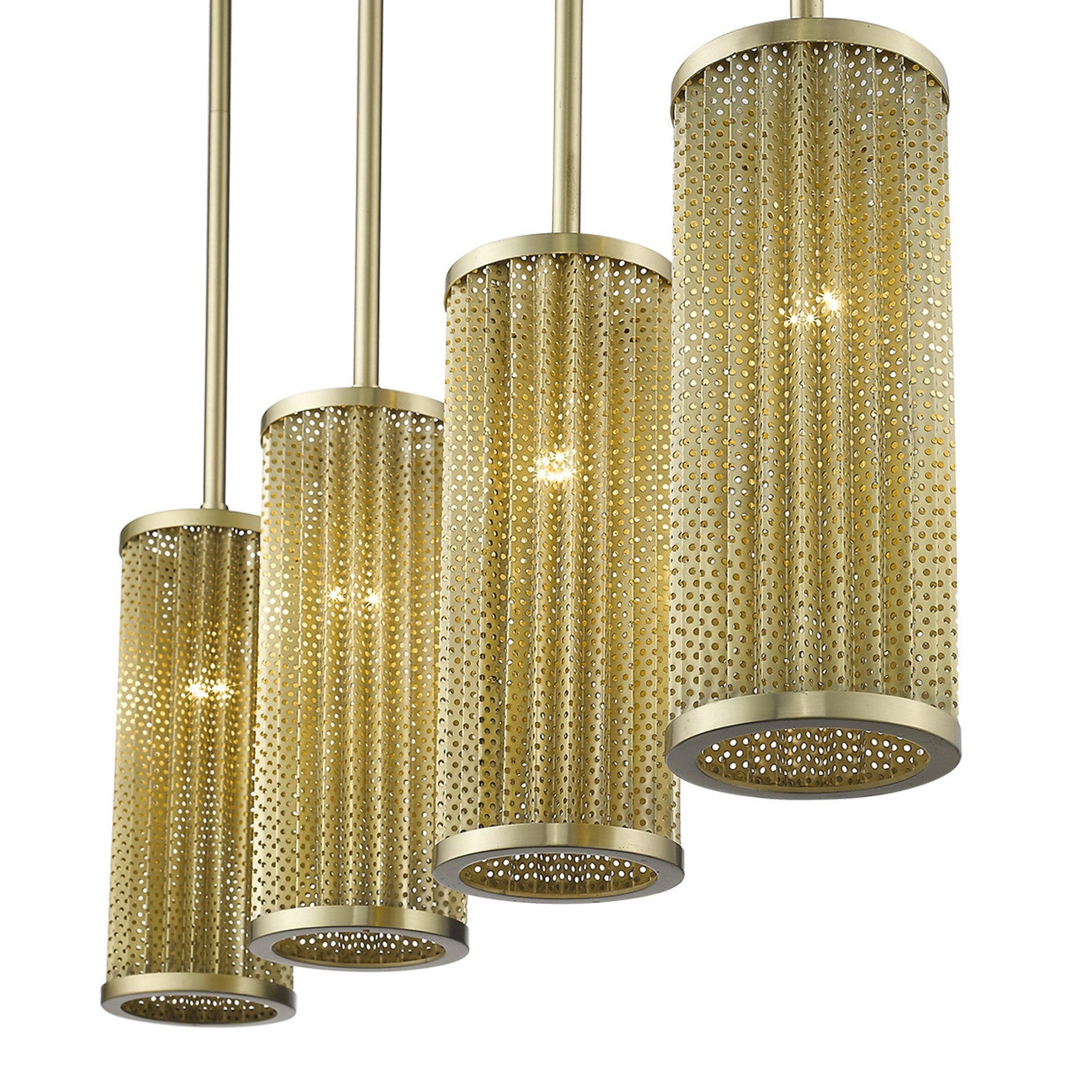 33" Gold Honeycomb 4-Light Pendant