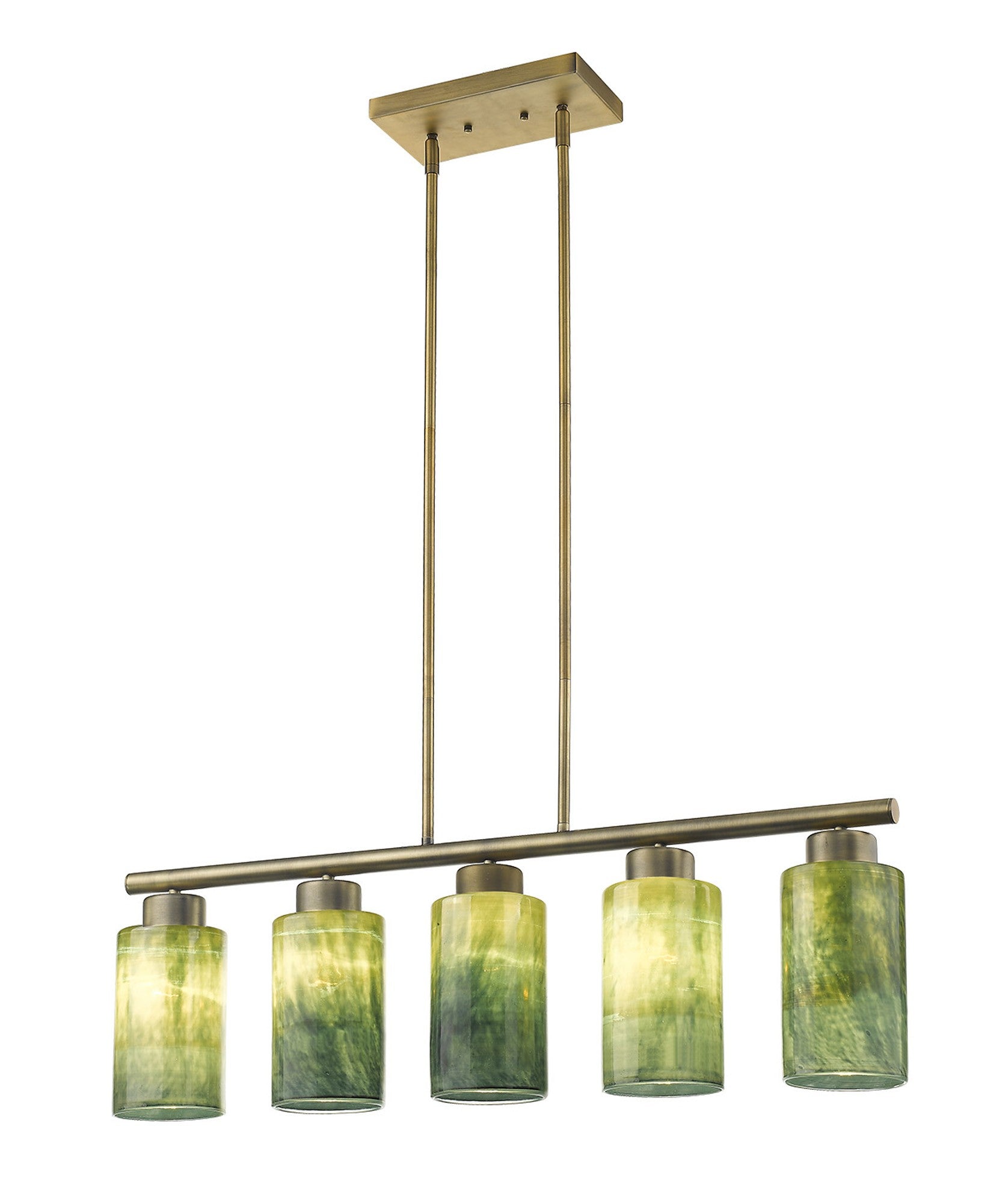 34" Bronze 5-Pendant Light