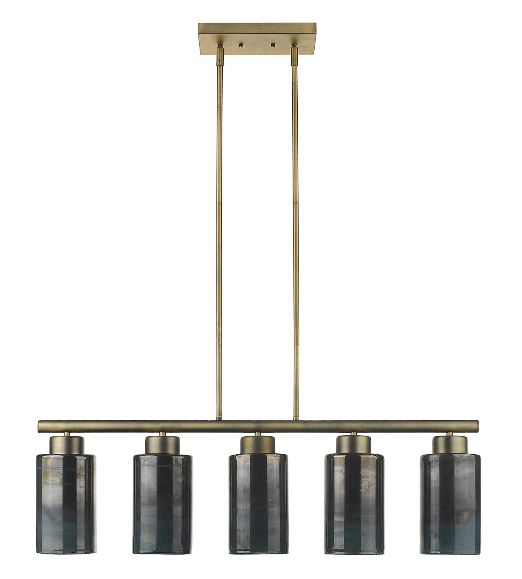 34" Bronze 5-Pendant Light