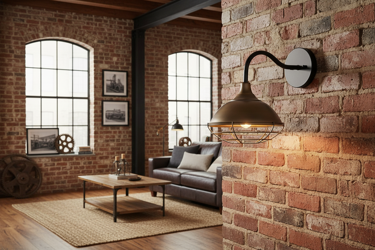 Indoor/Outdoor Bronze Industrial Cone Wall Light