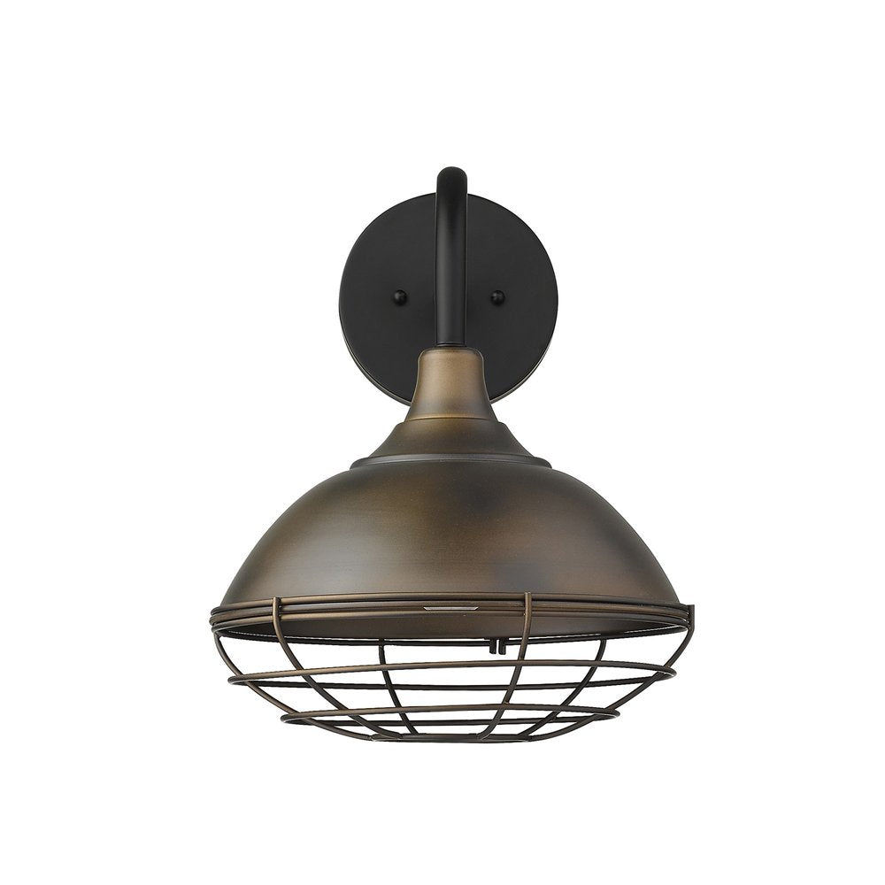 Indoor/Outdoor Bronze Industrial Cone Wall Light