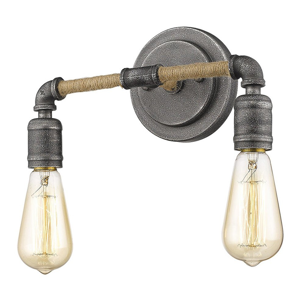 15" Two Edison Bulb Industrial Wall Light