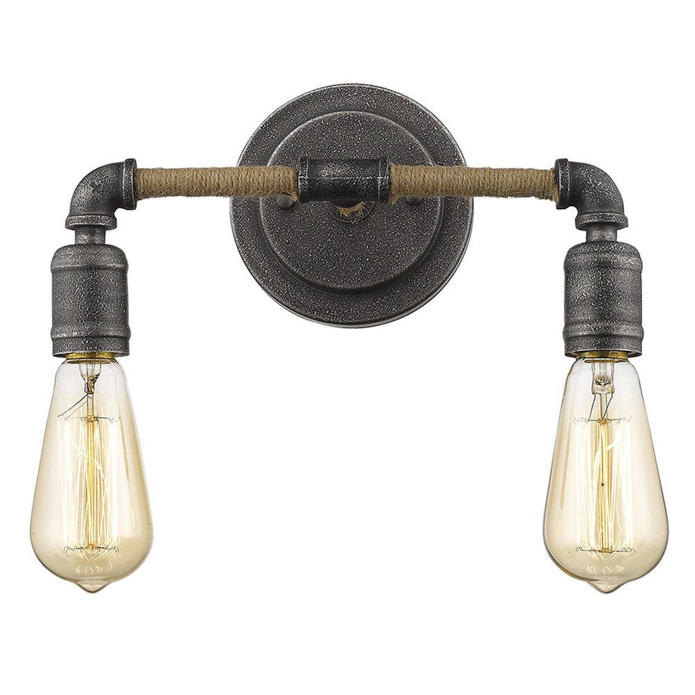 15" Two Edison Bulb Industrial Wall Light