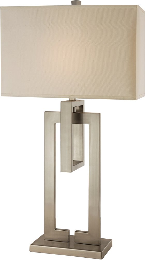 36" Silver Nickel Chain Link Table Lamp