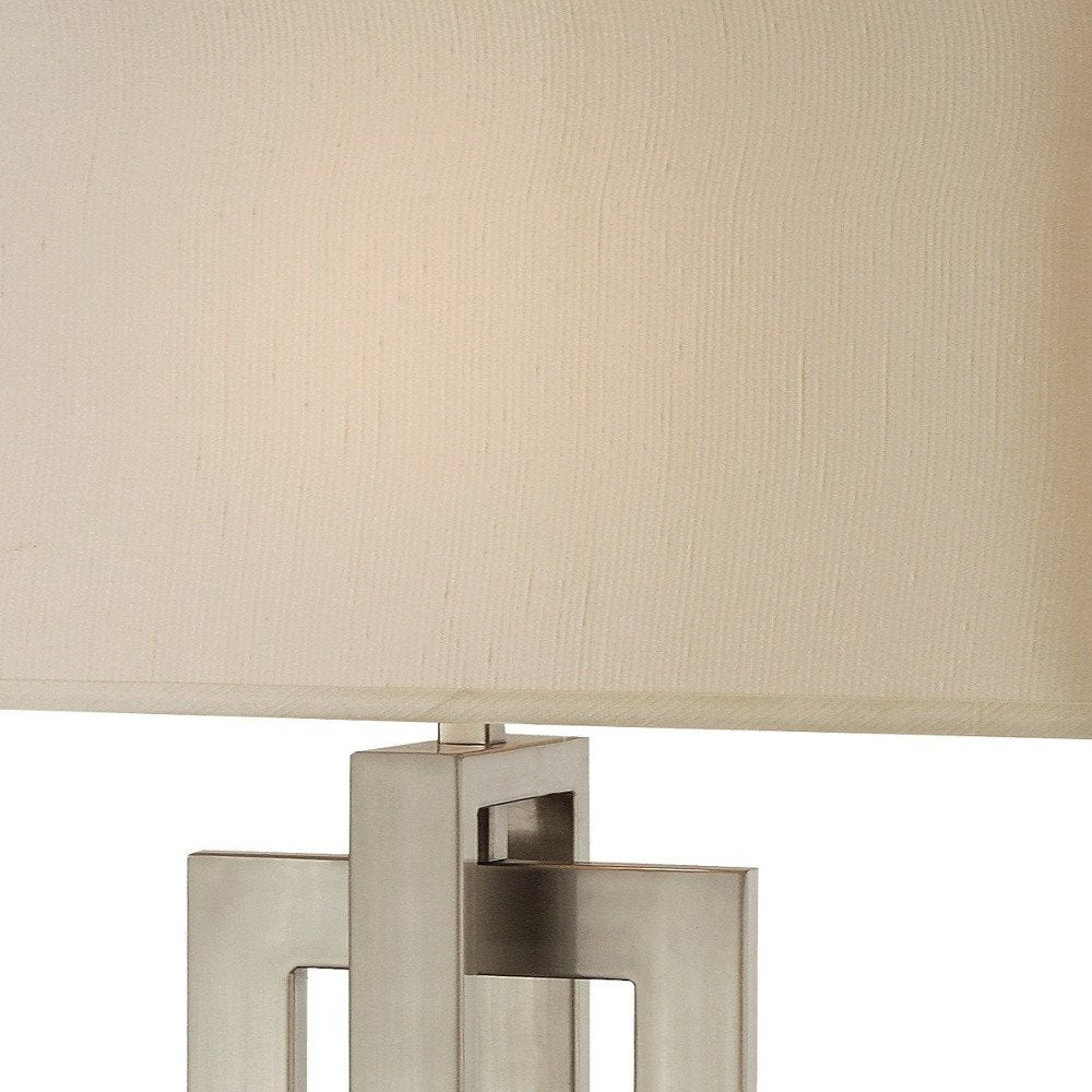 36" Silver Nickel Chain Link Table Lamp