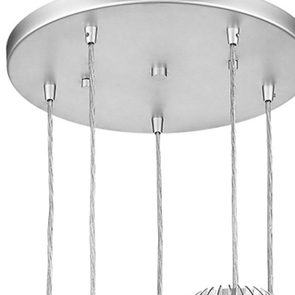 20" Silver Hanging Spheres Chandelier