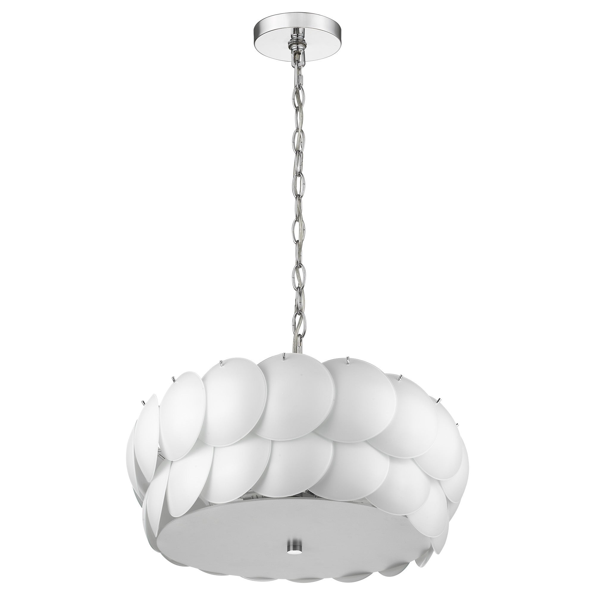 23" White Discs Pendant Lamp