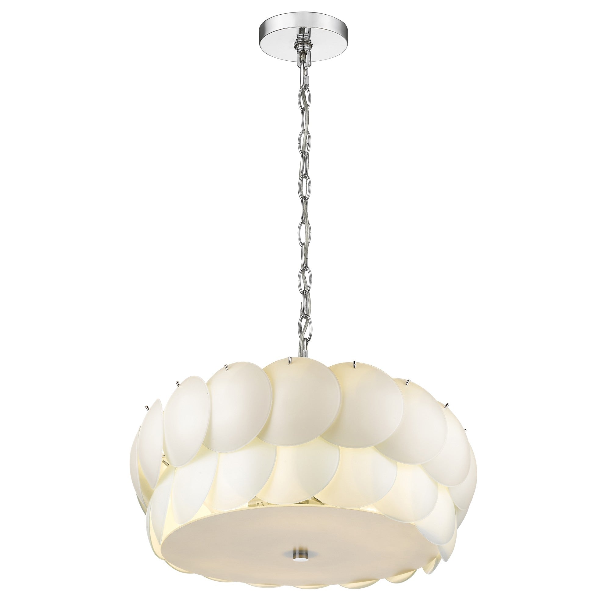 23" White Discs Pendant Lamp