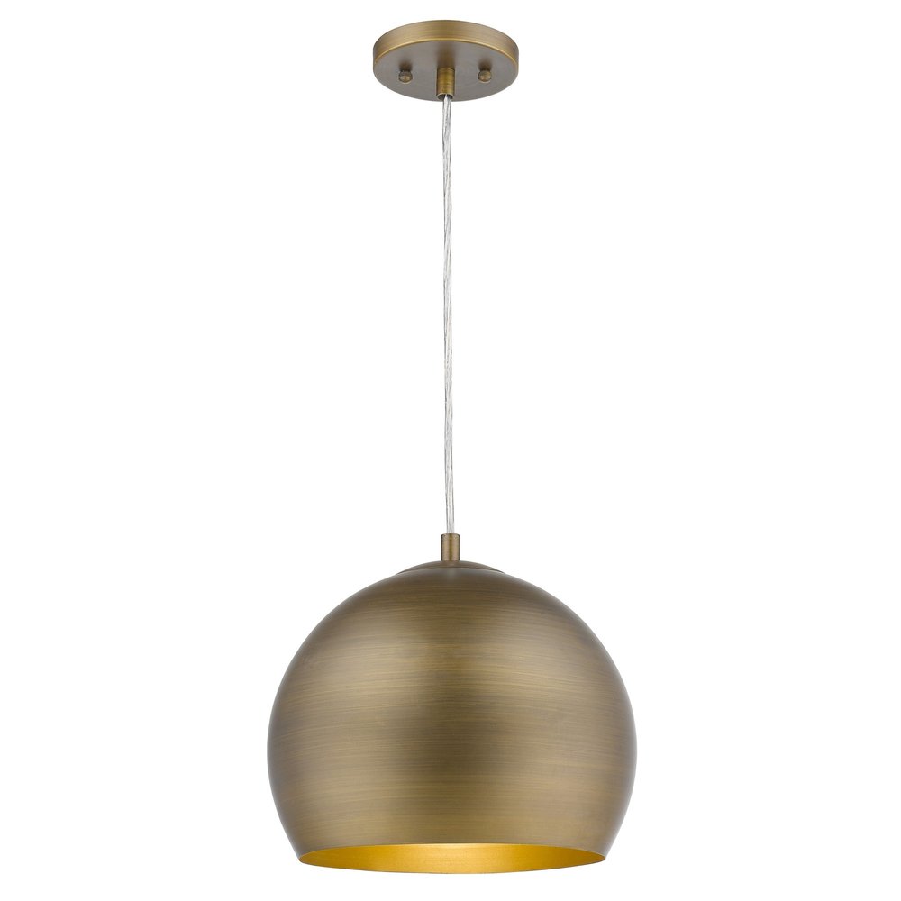 12" Gold Dome Pendant Light