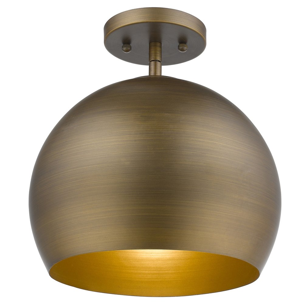 12" Gold Dome Pendant Light