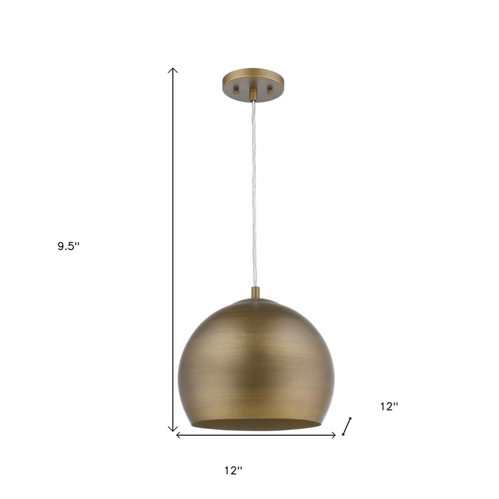 12" Gold Dome Pendant Light