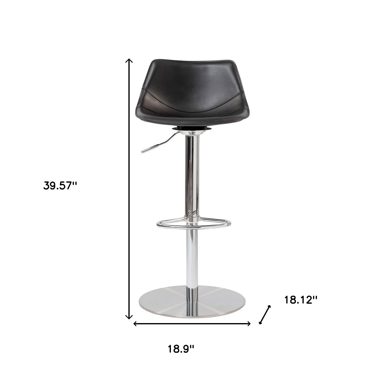 39" Low Back Adjustable Bar Chair