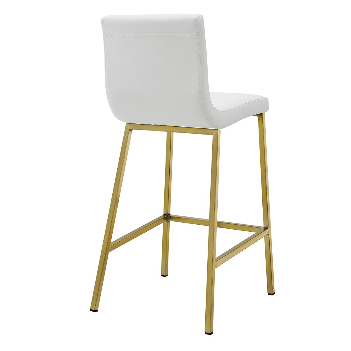 36" Set of Two White and Gold Low Back Bar Chairs