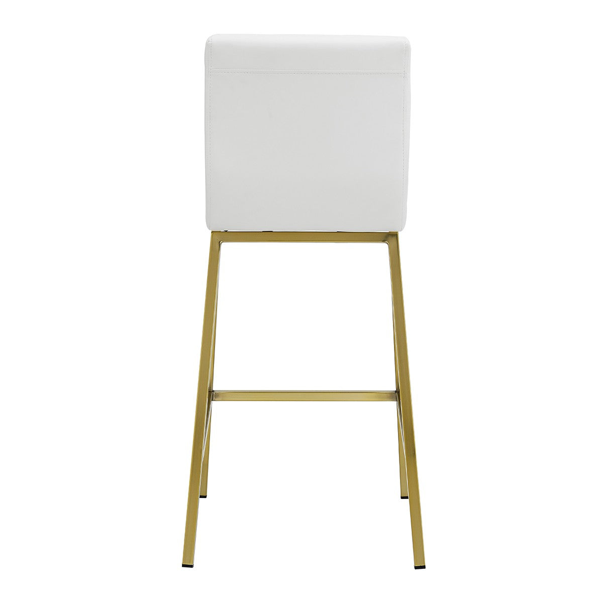 36" Set of Two White and Gold Low Back Bar Chairs