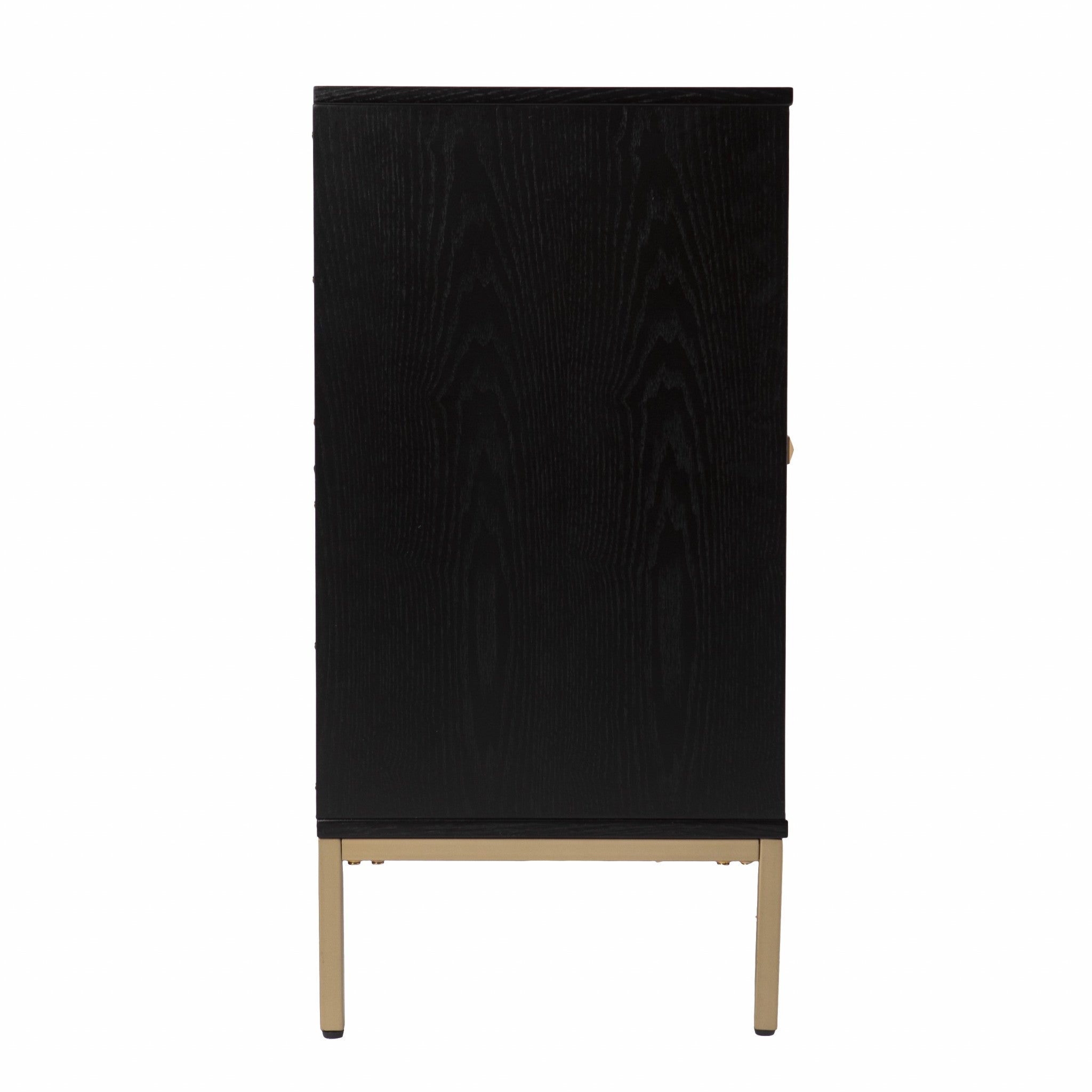 61" Black and Gold 4 Door Deco Wood Sideboard