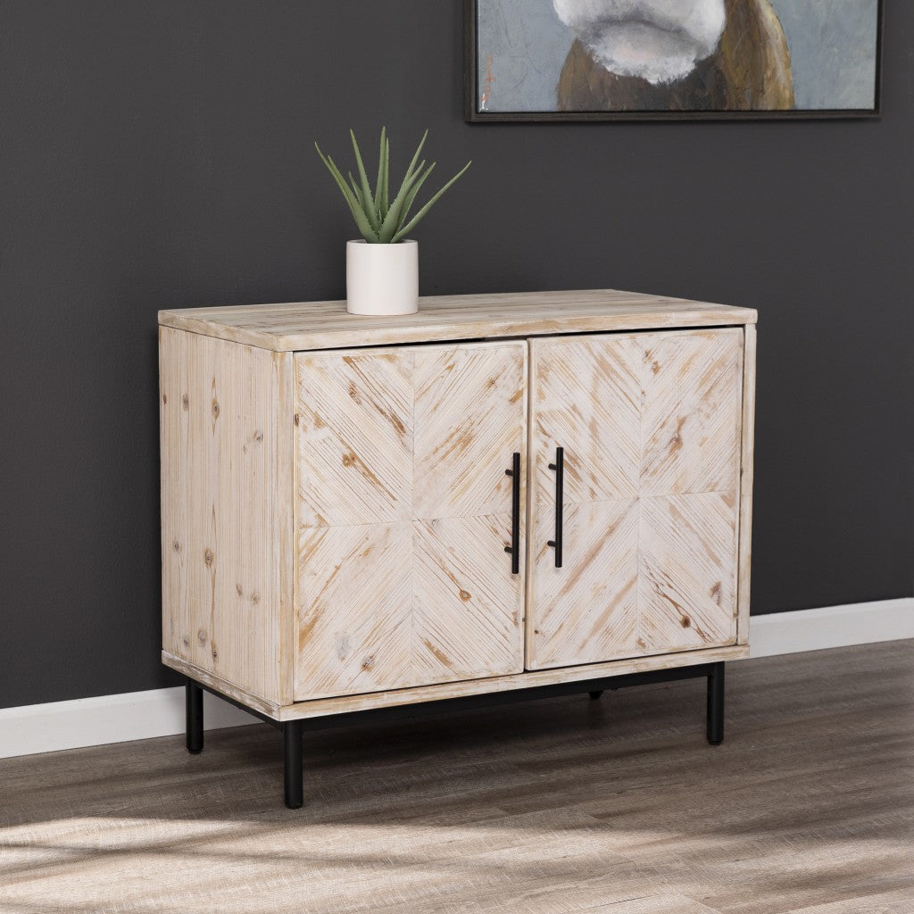 36" White Wood Modern Rustic Cabinet