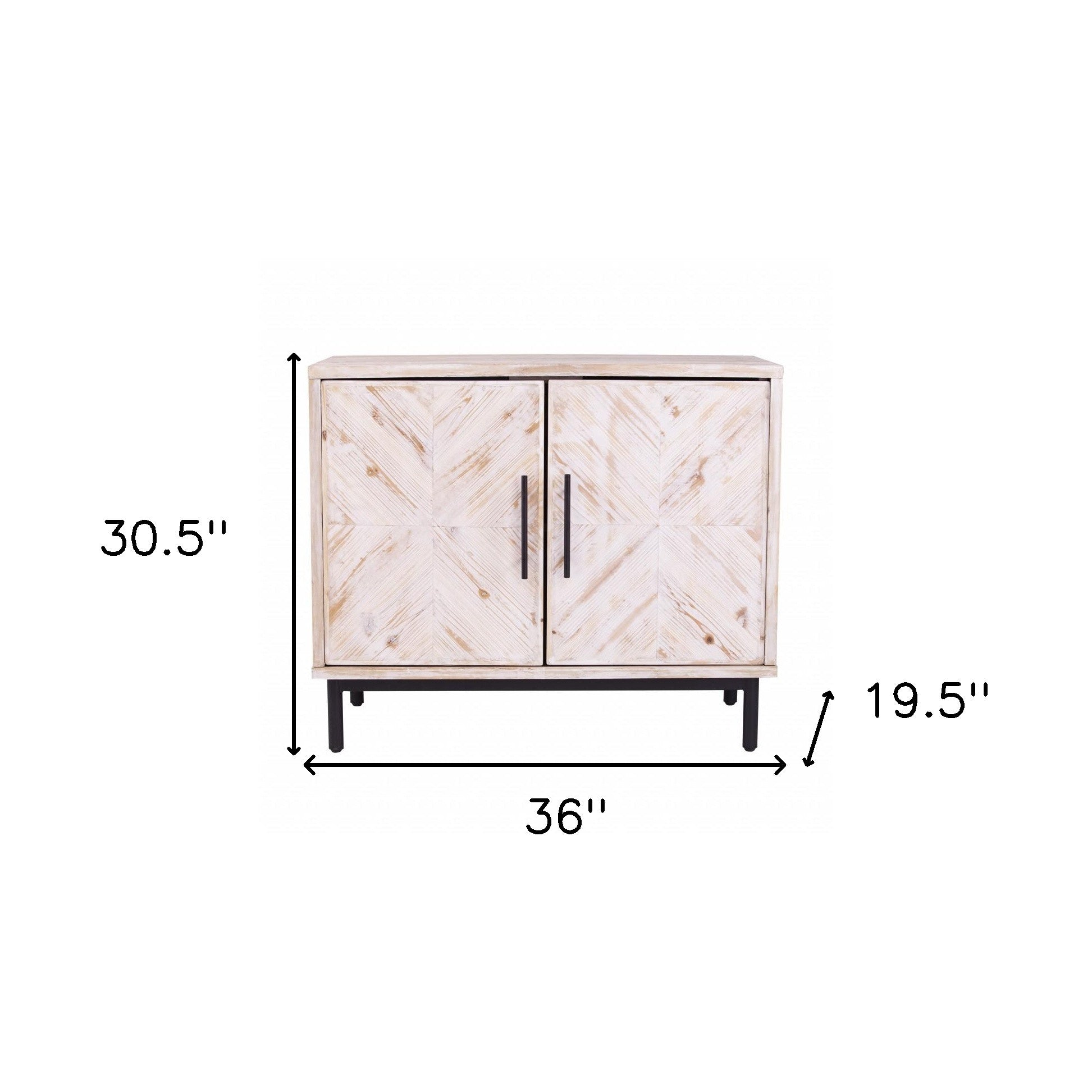 36" White Wood Modern Rustic Cabinet