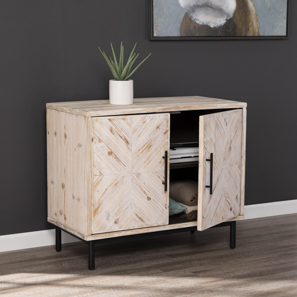 36" White Wood Modern Rustic Cabinet