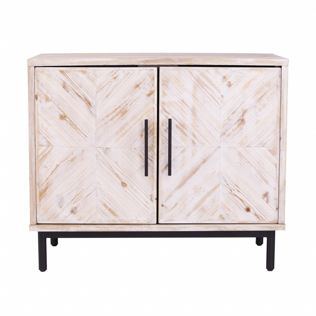 36" White Wood Modern Rustic Cabinet