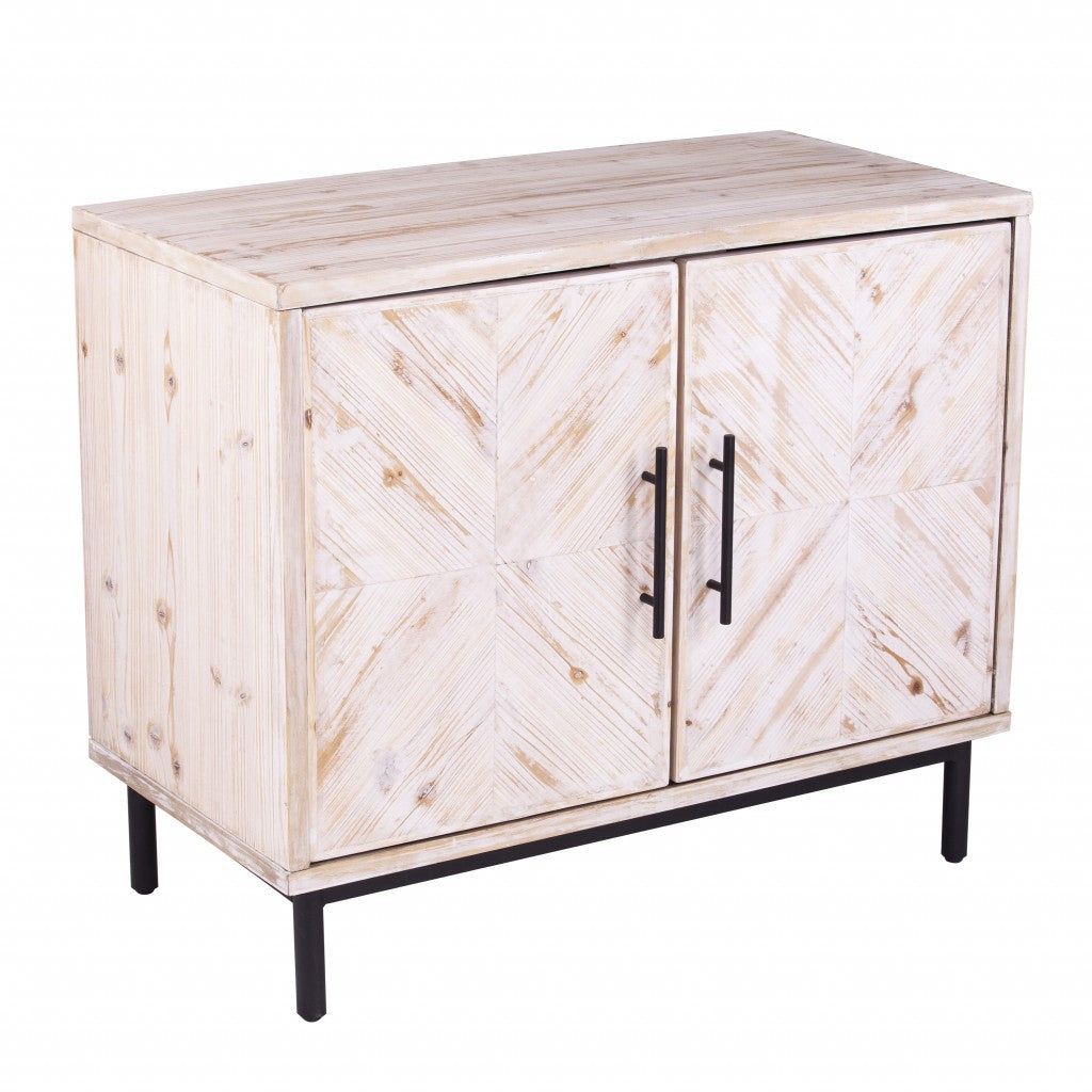 36" White Wood Modern Rustic Cabinet