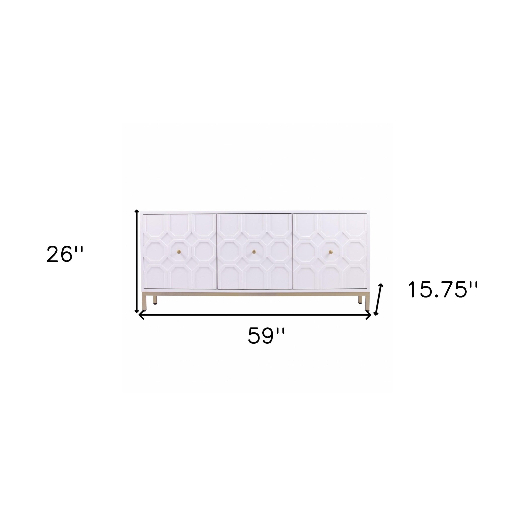 59" White and Gold Moroccan Buffet