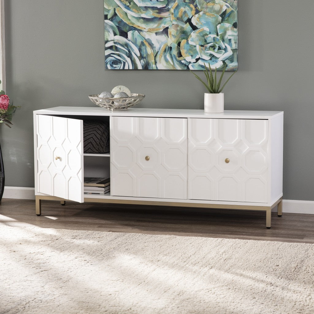 59" White and Gold Moroccan Buffet