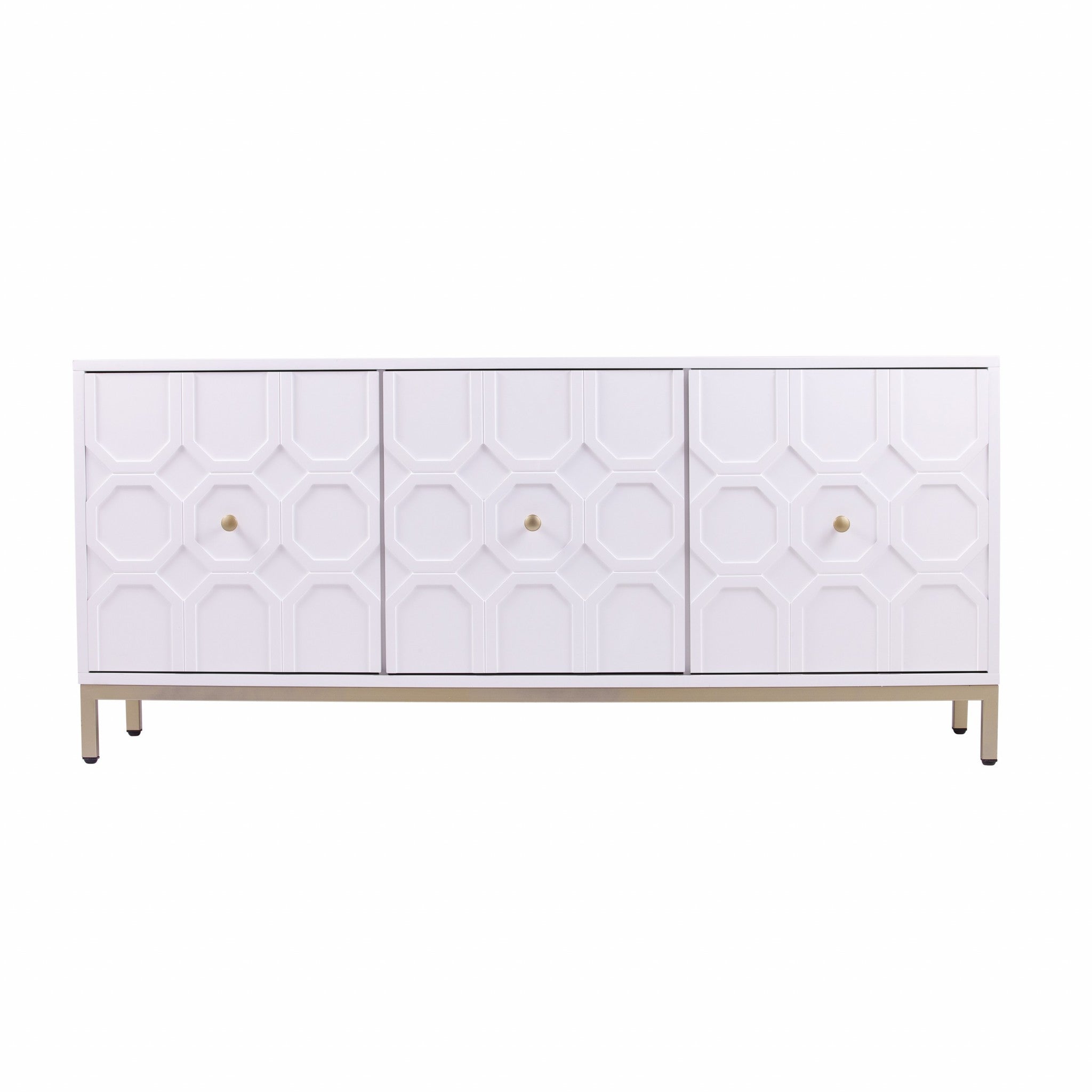 59" White and Gold Moroccan Buffet