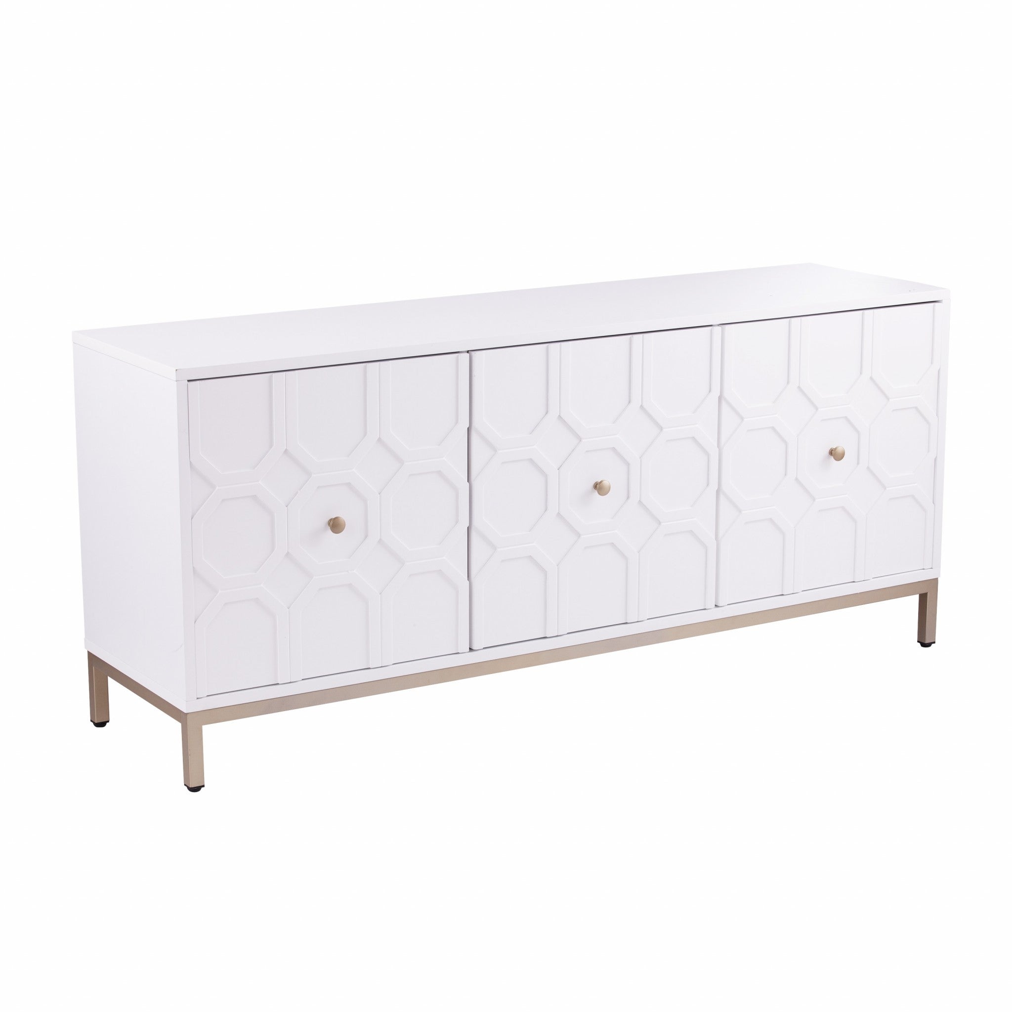 59" White and Gold Moroccan Buffet