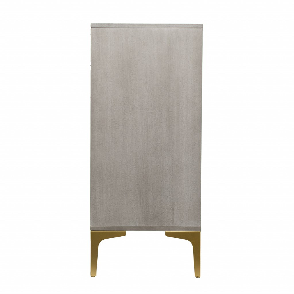 32" Gray and Gold Deco Cabinet