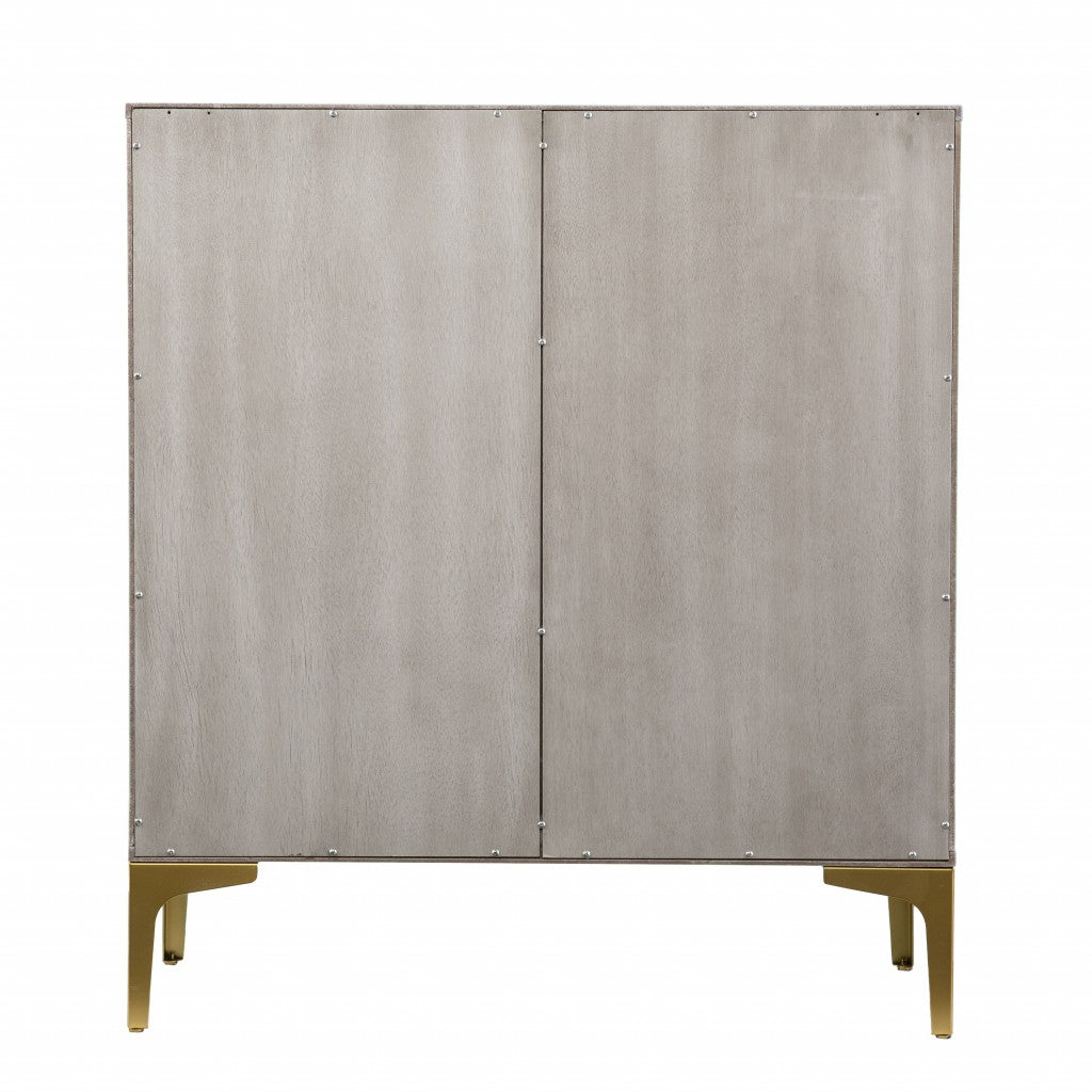 32" Gray and Gold Deco Cabinet