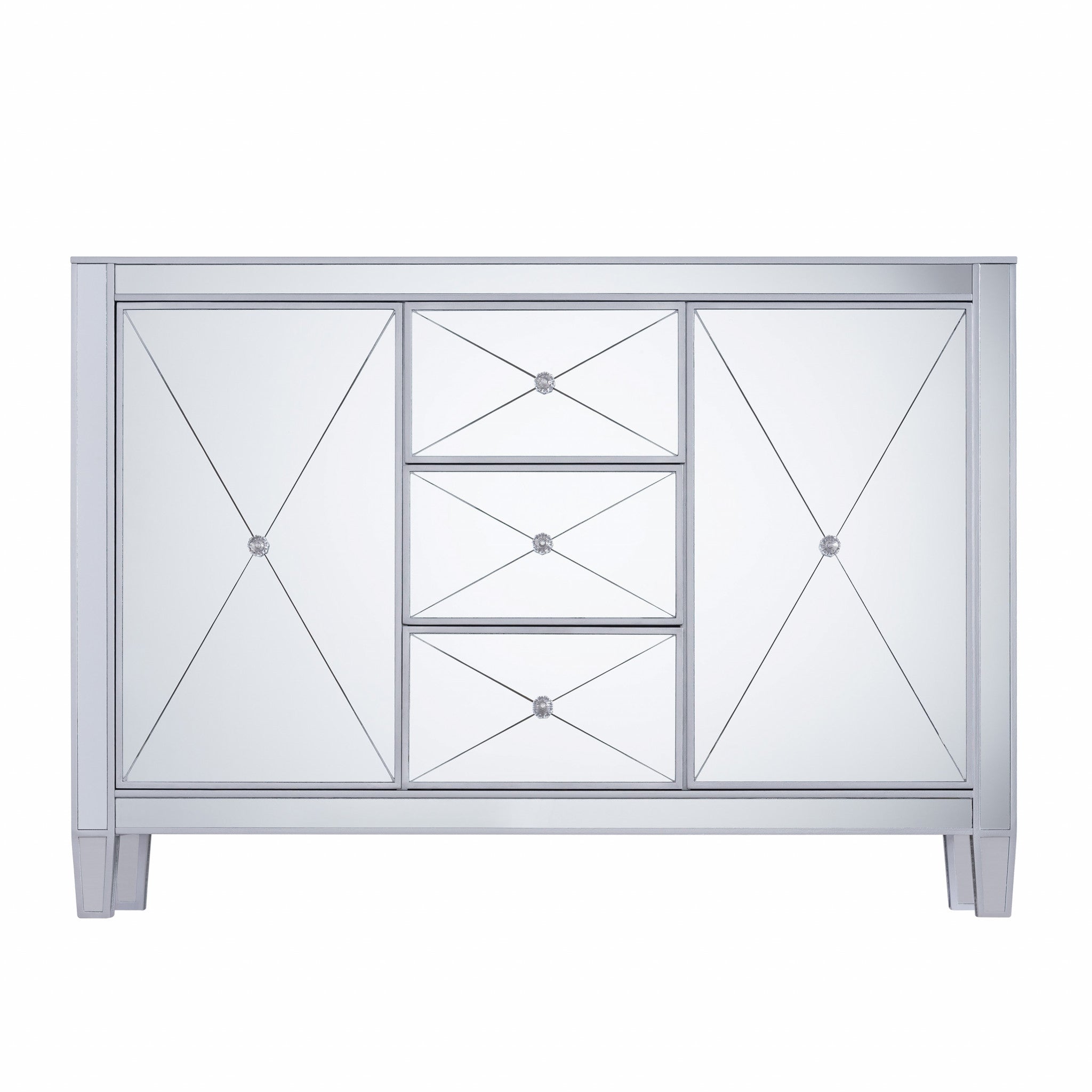 50" Silver Mirrored Cabinet