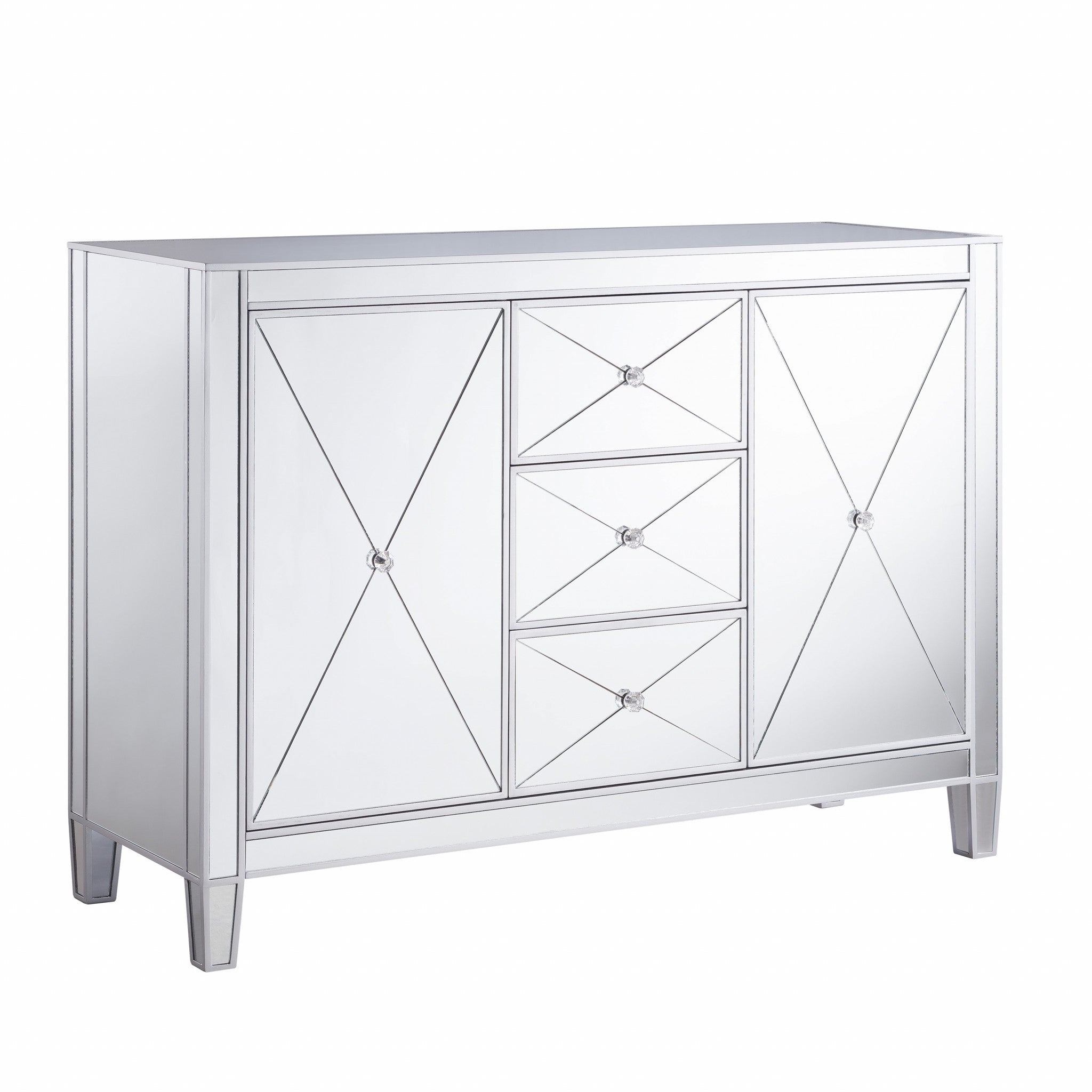 50" Silver Mirrored Cabinet